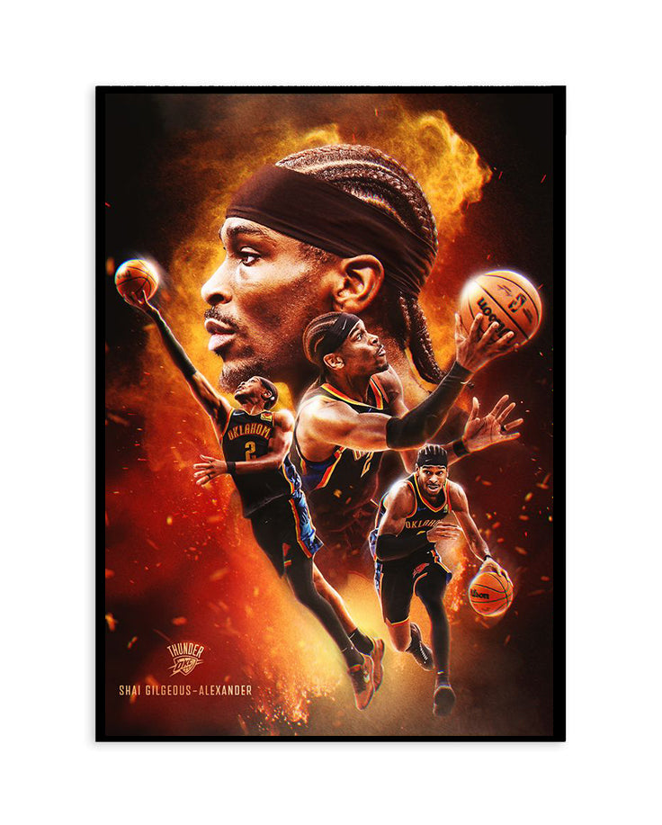 Shai Gilgeous-Alexander Thunder Poster – Rising Star Wall Art