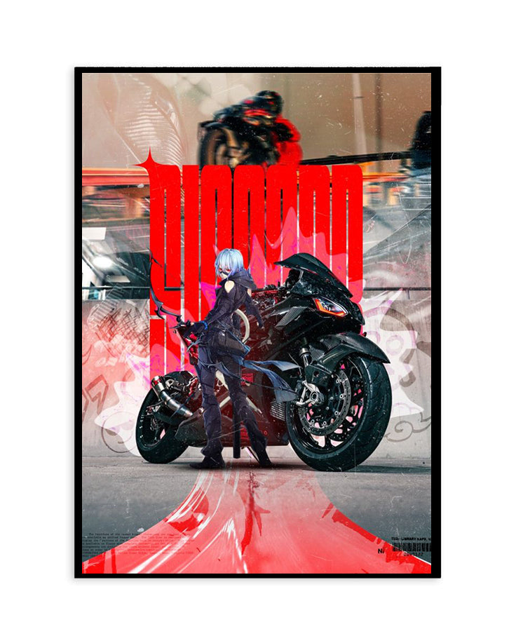Anime Rider & Black Superbike Poster