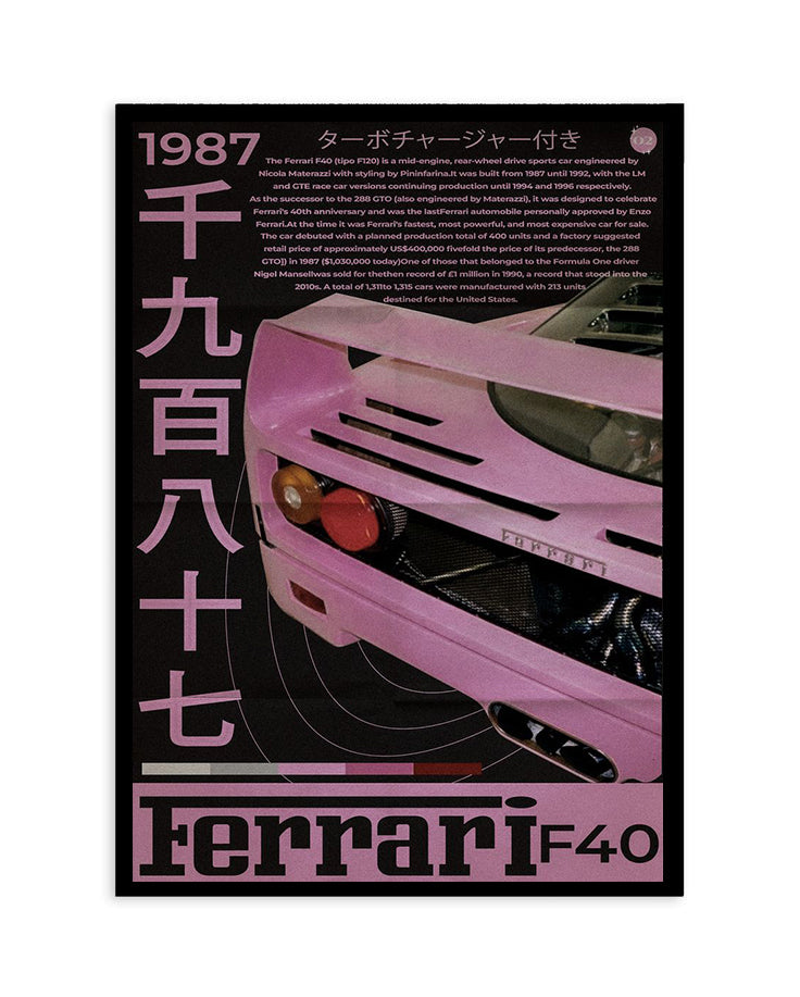 Ferrari F40 – Retro Fury in Pink (1987)