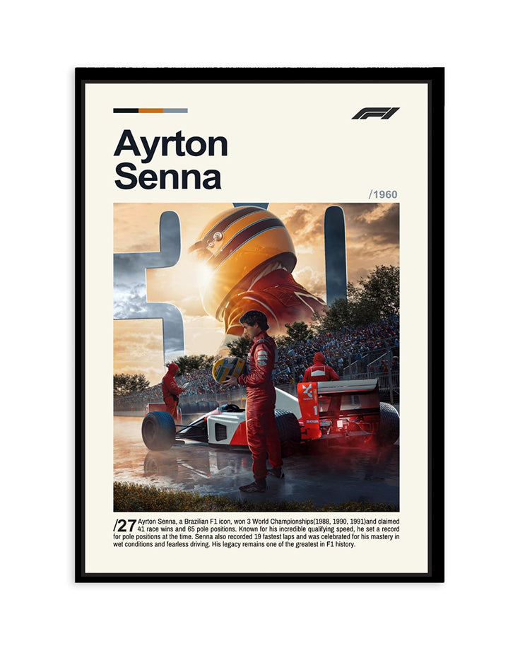 Ayrton Senna F1 Legend Tribute Poster