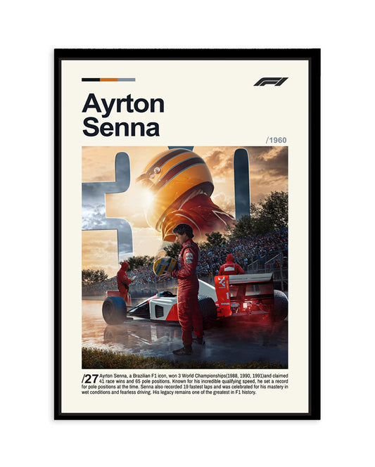 Ayrton Senna F1 Legend Tribute Poster