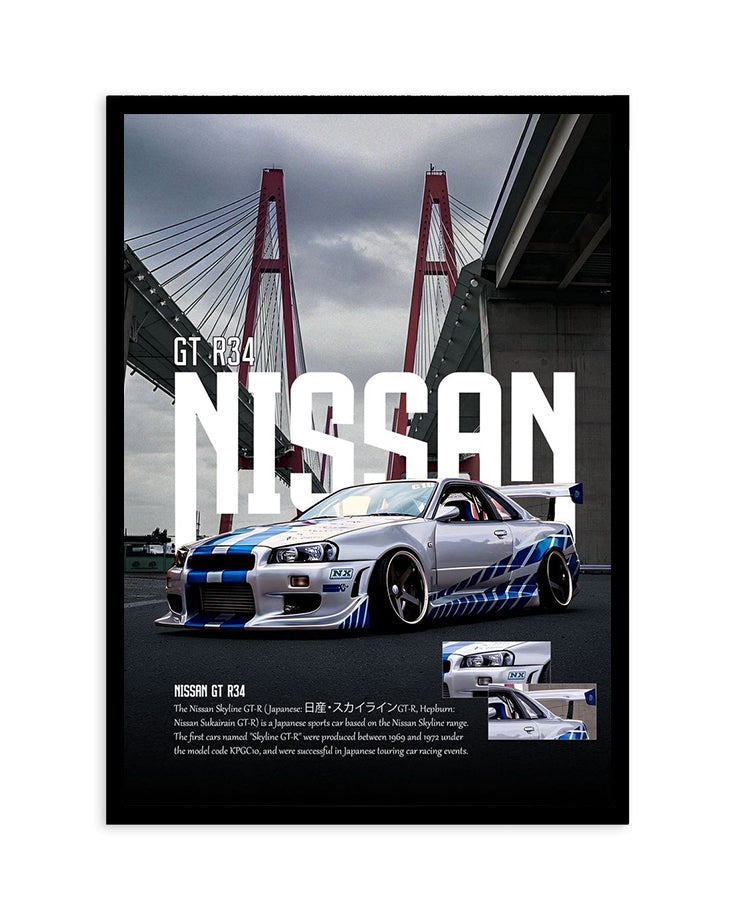 Nissan Skyline GT-R R34 Poster