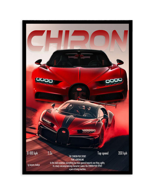 Bugatti Chiron Pur Sport – Red Hypercar Poster