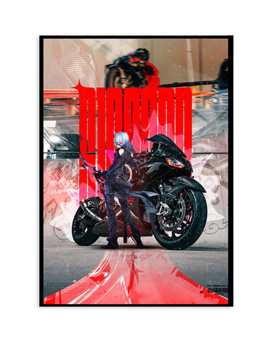 Anime Rider & Black Superbike Poster