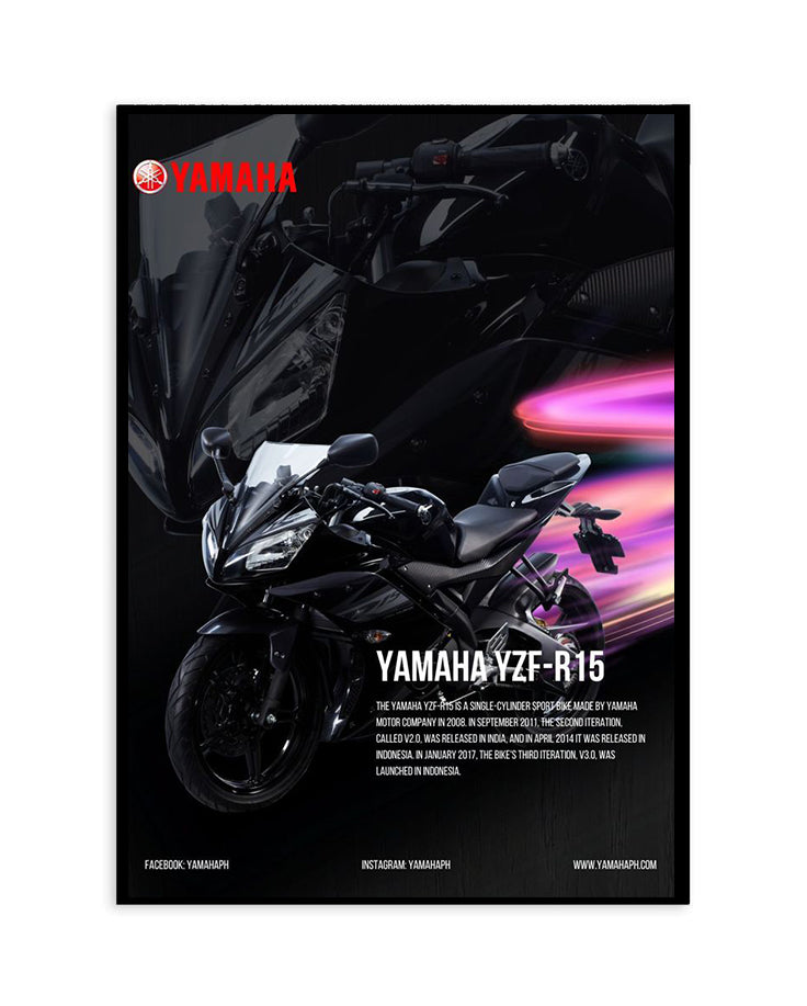 Yamaha YZF-R15 Poster – Sport Bike Wall Art