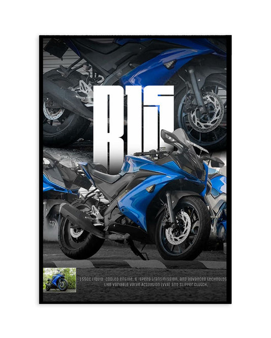 Yamaha R15 Motorcycle Poster – Sportbike Wall Art