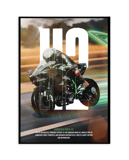 Kawasaki Ninja H2 Poster – Supercharged Sportbike Wall Art