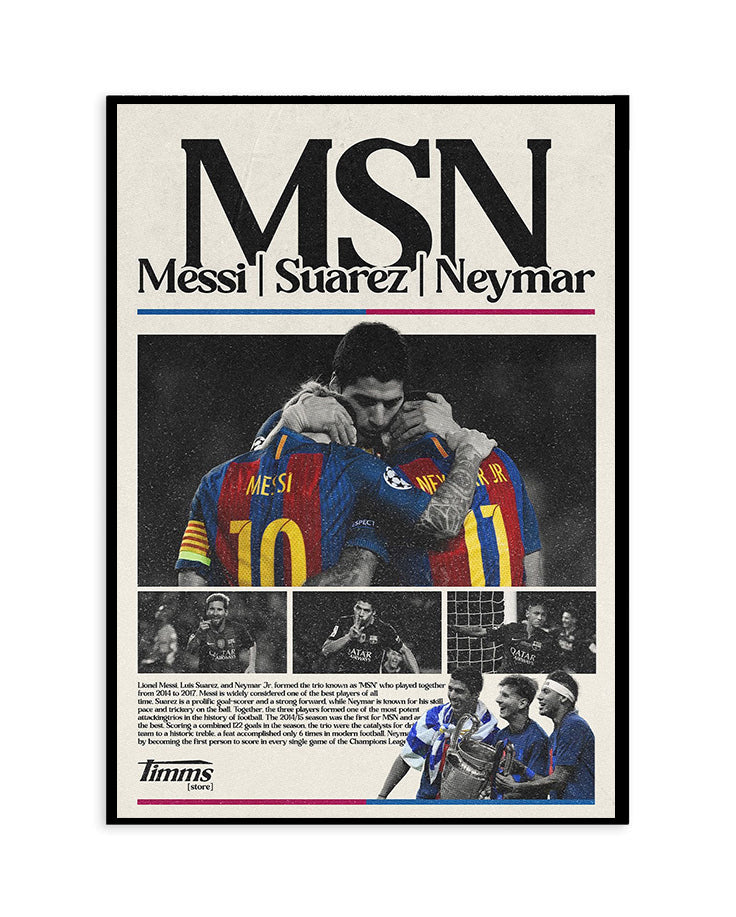 MSN Barcelona Poster – Messi, Suárez & Neymar