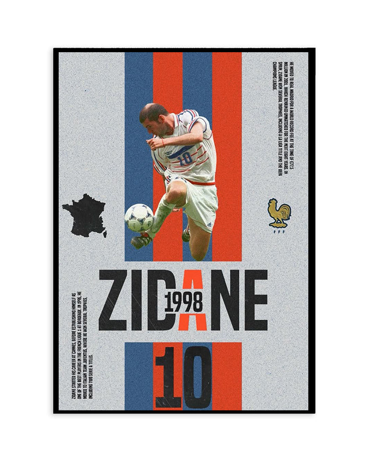 Zinedine Zidane France 1998 Poster