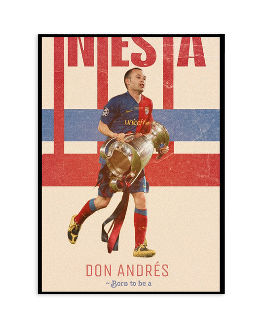 Andrés Iniesta Barcelona Poster