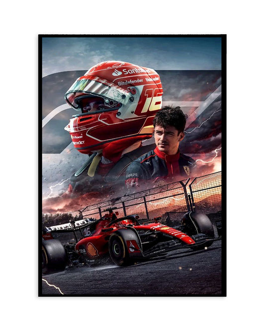 Charles Leclerc – Ferrari Formula 1 Storm Poster