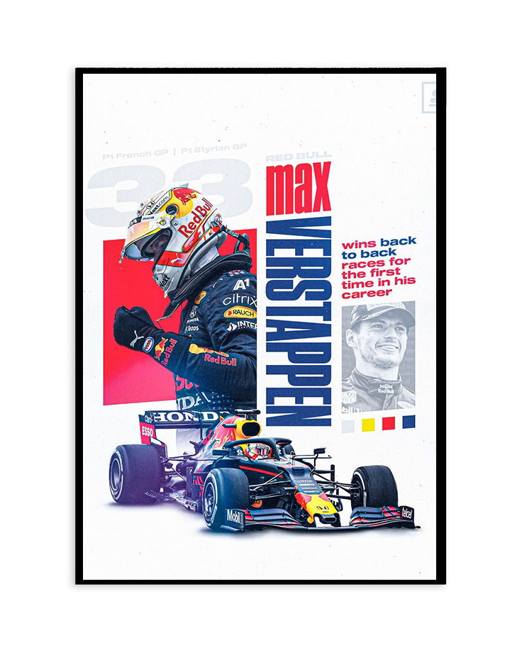 Max Verstappen – Red Bull Racing Back-to-Back Wins Poster