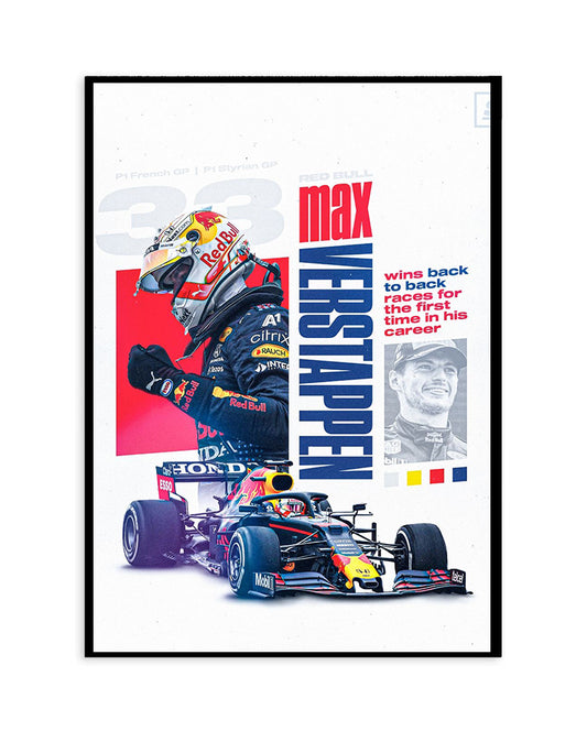 Max Verstappen – Red Bull Racing Back-to-Back Wins Poster